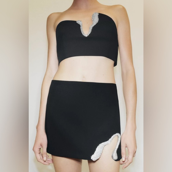 ZARA JEWEL PIECE MINI SKIRT - Picture 3 of 8